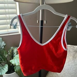Red Women's sport Top shaggy